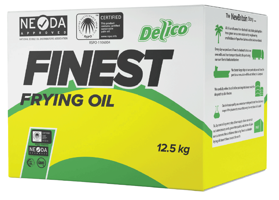 Delico FINEST 12.5kg box of sustainable deep frying oil